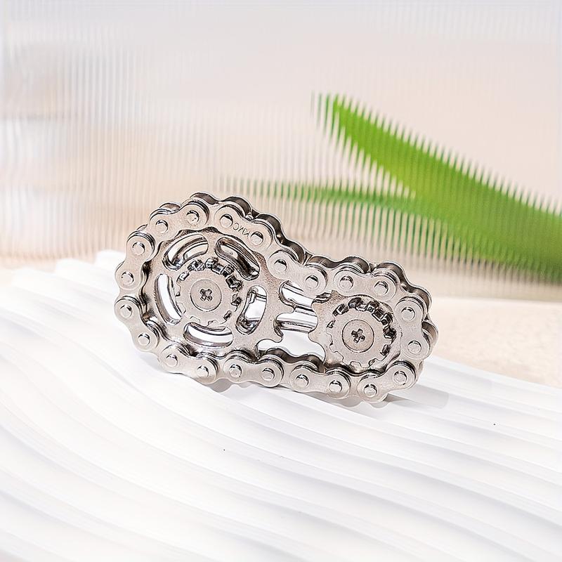 Bicycle Chain Fidget Spinner, Silent Cnc Stainless Steel Gear Desktop Toy, Adult Stress Relief & Focus Tool, Office Decor Art Collection, Stress Relief Gadgets
