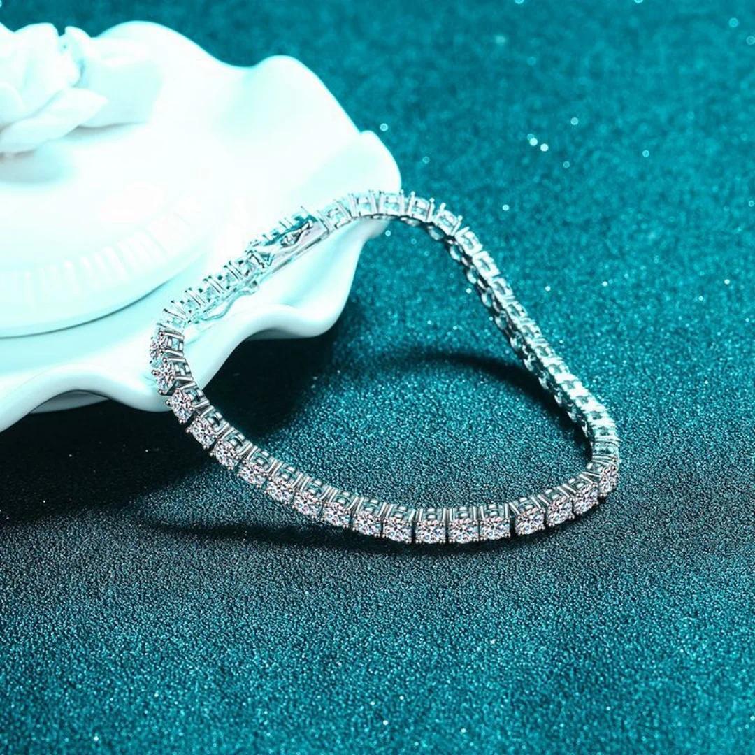 D VVS1 Moissanite Tennis Bracelet 100% 925 Sterling Silver 2-6mm Classics with GRA Bracelets for Women Man Wedding Jewelry Gifts