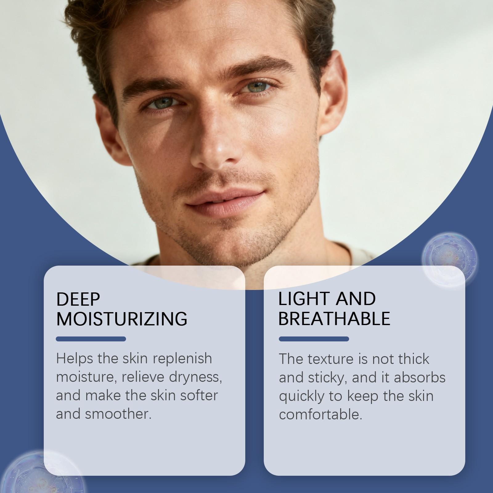 East Moon Men's Moisturizing Cream, Hydrating Smoothening Rich Nourishing Care, Moisture Retention Skin Care Cream for Men