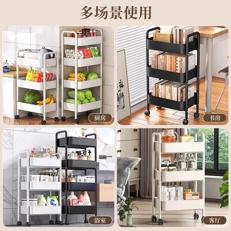 Small Cart Storage Rack, Multi-Layer Mobile Organizer for Kitchen, Bedroom, Bathroom, Baby Snack Holder, Space-Saving Shelf