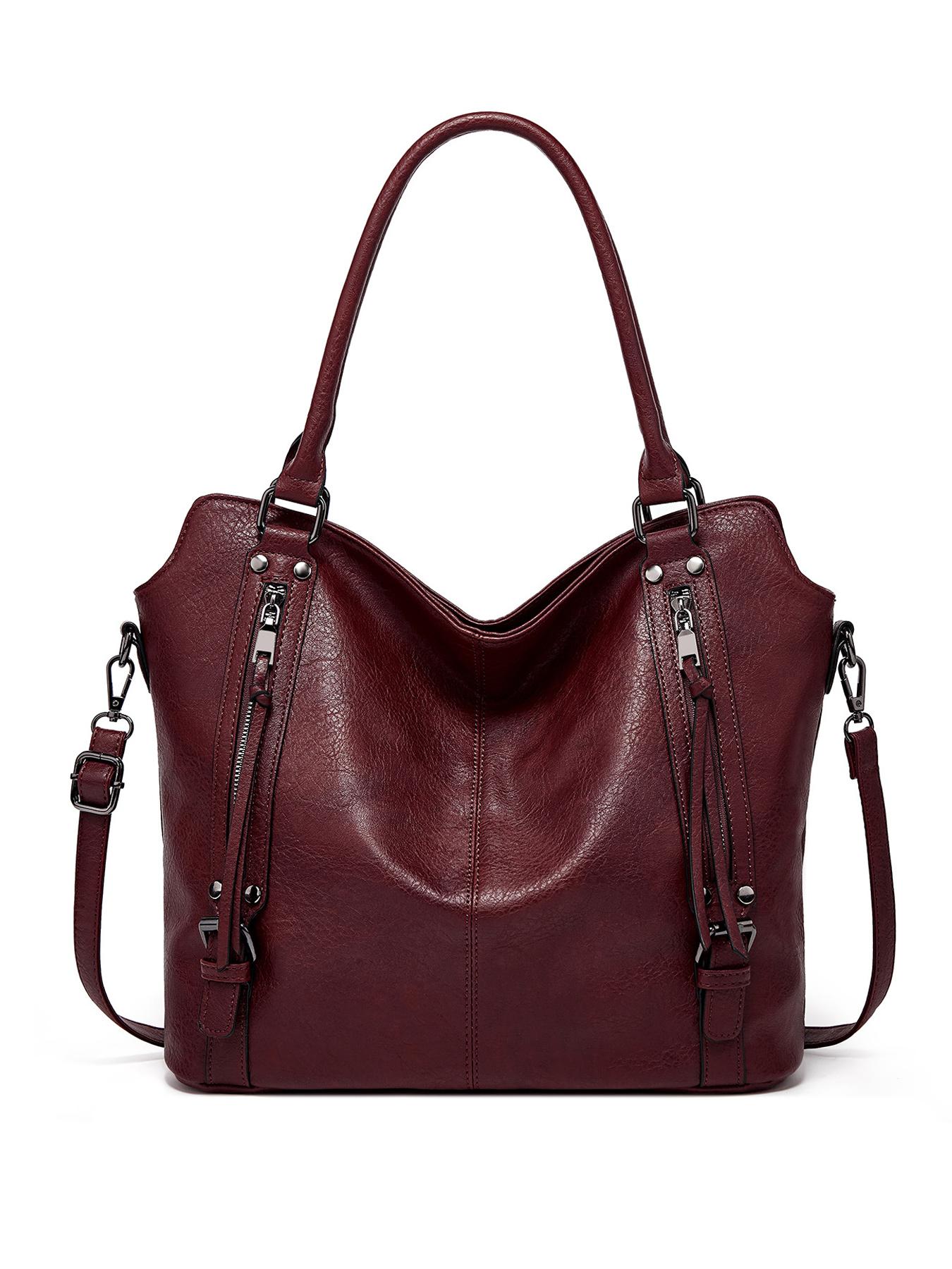 Women's Artificial Leather Tote Bag, Zipper Crossbody Shoulder Bag, Crossbody Purse Handbags, Large Capacity Handbag for Work and Office, Commuter Mom Bag, Commuter Purses, Mother's Day Gift #GLOBAL PICKS