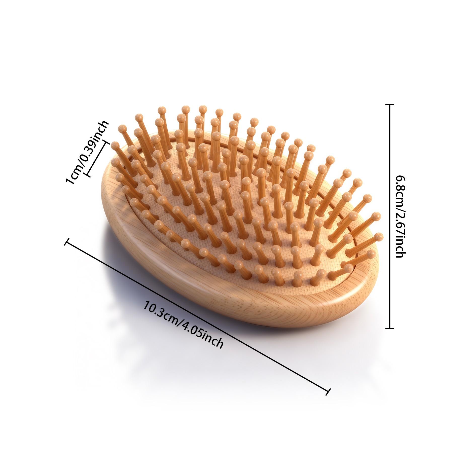 Portable Bamboo Cushion Comb, Hair Massage Brush for Daily Use, Soft Air Cushion Design, Ideal for Styling and Relaxing Hair