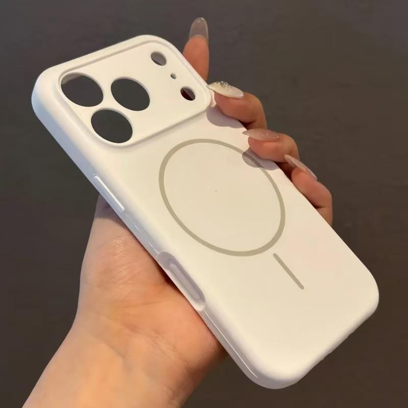 Luxury Magnetic Soft Silicone Phone Case for iPhone 16/15/14/13/12 Pro Max Plus, Wireless Charging Compatible, Drop Protection