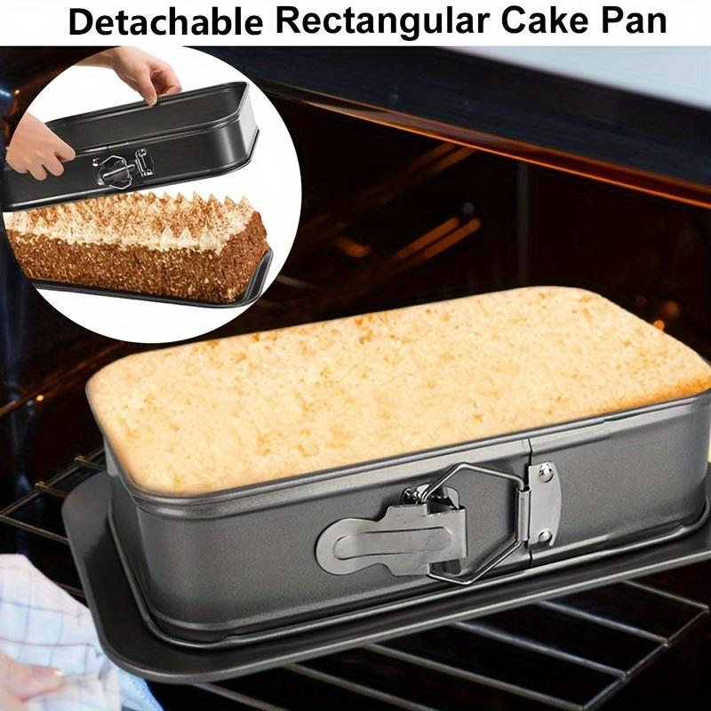 Baking artifact leak-proof rectangular cake tray: non-stick easy release| Professional grade carbon steel Easy to make perfect cheesecake Oven dishwasher safe
