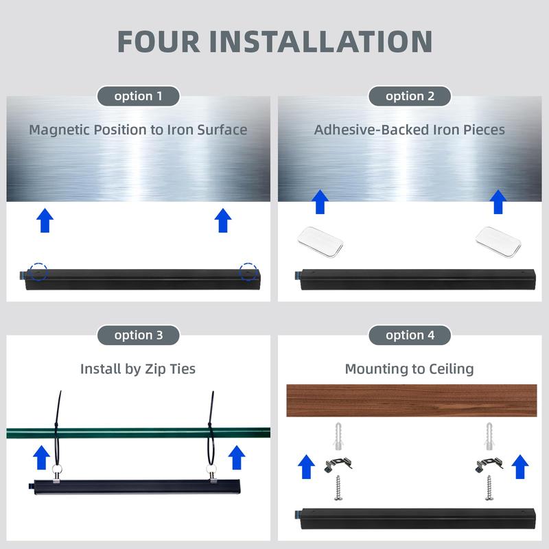 Barrina Black Light Bar, 10W 1FT Magnetic, for Glow Party, Fluorescent Poster Paint, Blacklight Halloween Decorations, Linkable, Plug with Built-in ON/Off Switch, 2 Packs