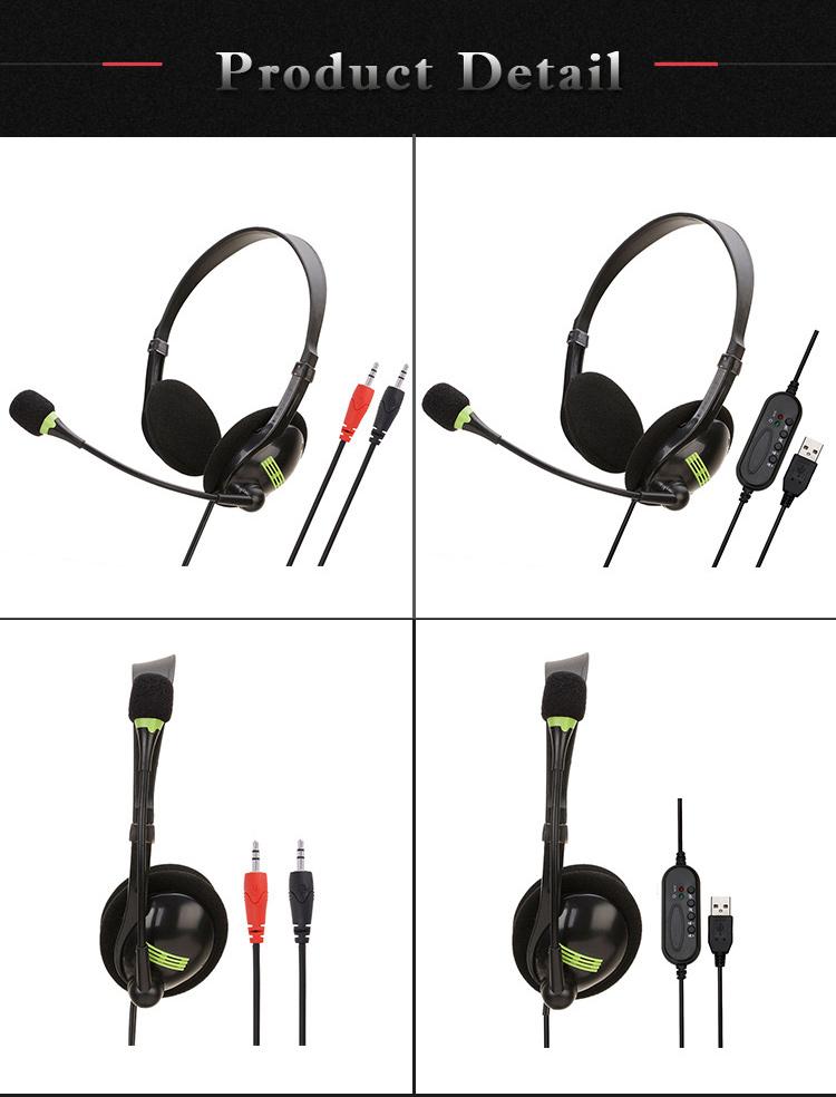 New Trend USB Computer Headset for Students & Business Professionals, Wired Over-Ear Noise-Isolating Earphones with Line Control, Noise Isolating Headphones