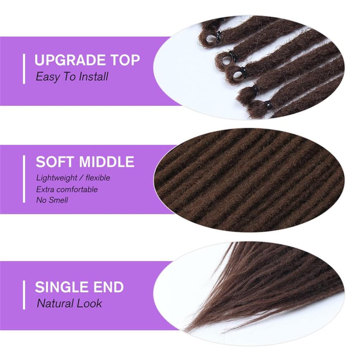 24 Inch 10 Strands/Lot Synthetic Dreadlocks Extensions Soft Extensions Long Crochet Braids For Hippie Dread locks Hair Boho Locs