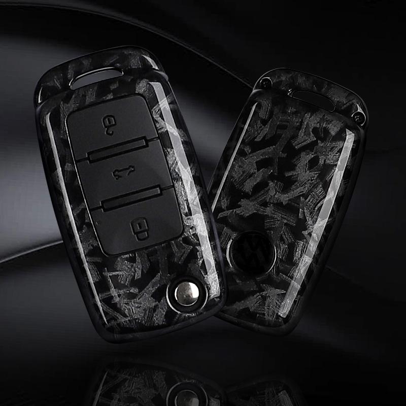 Abs Carbon Fiber Car Key Case for Volkswagen Polo Tiguan Passat B5 B6 B7 Golf 4 5 6 Mk6 Jetta Lavida Skoda Rapid Car Key Protector