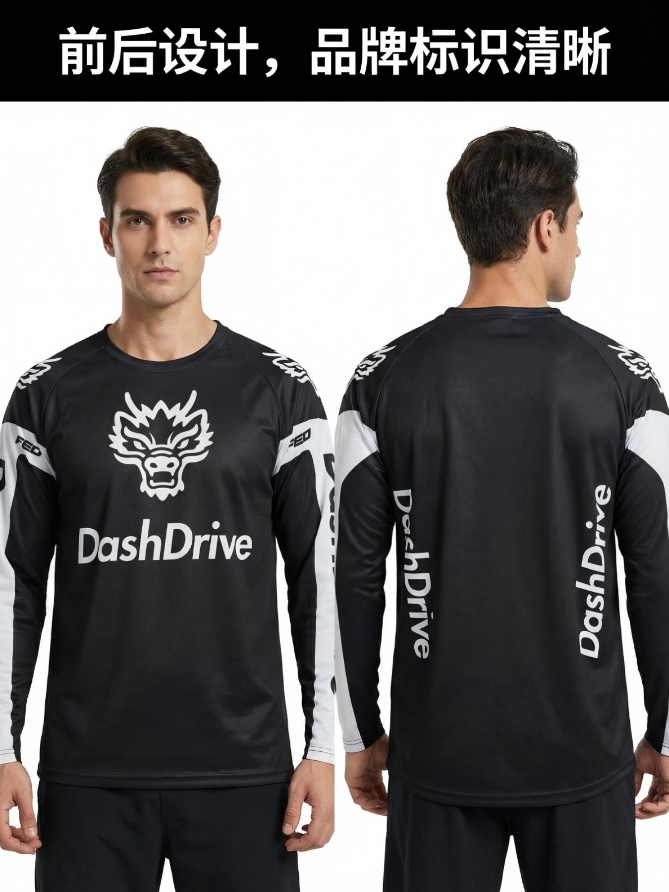 Men's Long Sleeve Downhill Jersey, Breathable Quick-Dry Mountain Bike & Motocross Cycling Top, Ideal for Outdoor Sports