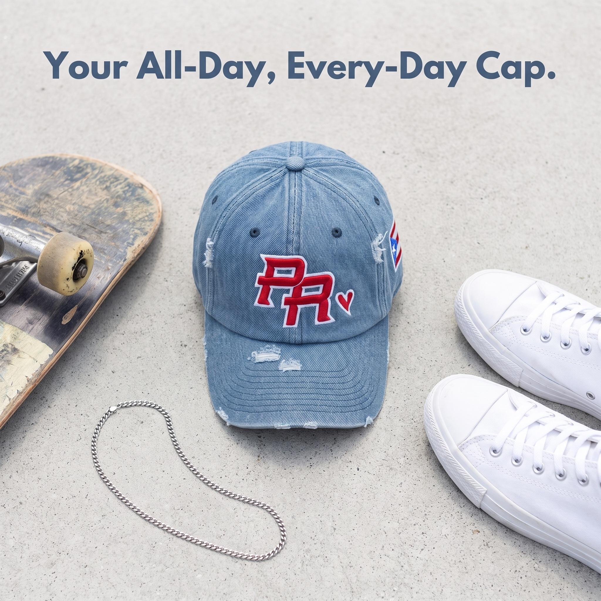 Adjustable casual denim baseball cap