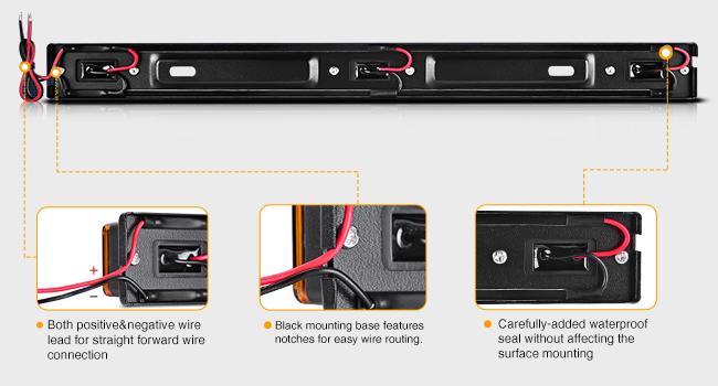 Nilight 9 LED Marker Tail Trailer Light Bar 14.2Inch 2 PCS Amber Clearance Identification Running Marker ID Rear Stainless Steel Bracket for 12V Pickup Truck Trailer RV Boat  dealsforyoudays