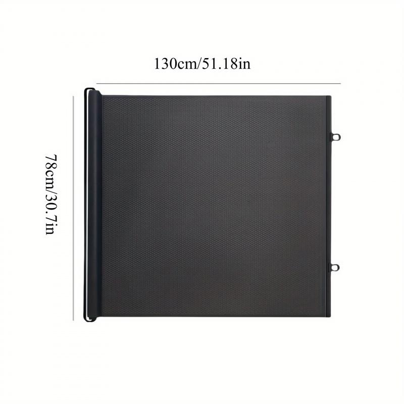 [No Drill Pet Gate] 1pc No Drill Retractable Black PVC Pet Gate - Easy Install Safety Fence with Automatic Closing, Durable Indoor/Outdoor Dog Barrier & Cat Enclosure for Stairs, Doors, Rooms, Gate for Dogs, Stairway Blocker, Sleek Design