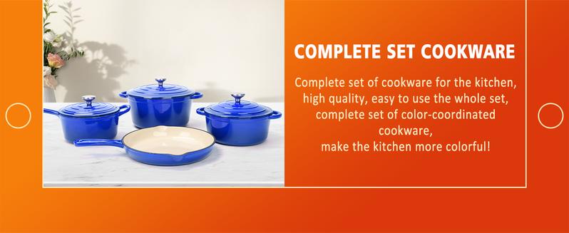 Uniflasy Premium 7-Piece Cobalt Blue Enameled Cast Iron Cookware Set - Dutch Oven, Sauce Pan & Skillet with 3 Tempered Glass Lids, Heavy Duty PFOA-Free Ceramic Coating, Oven & Induction Safe Uniflasy Premium 7-Piece Cobalt Blue Enameled Cast Iron Cookware Set - Dutch Oven, Sauce Pan & Skillet with 3 Tempered Glass Lids, Heavy Duty PFOA-Free Ceramic Coating, Oven & Induction Safe