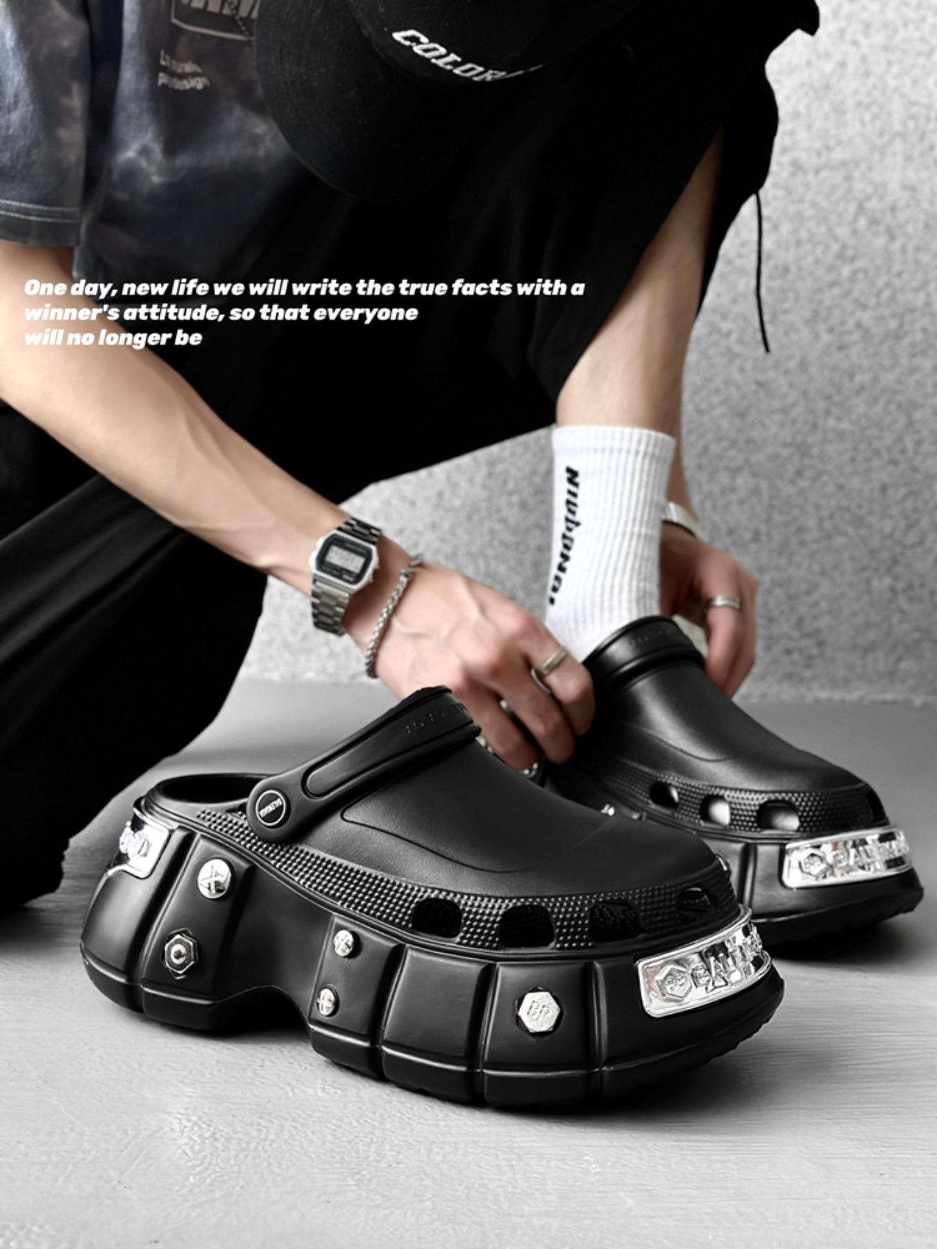 Unisex Punk Style Clogs, Studded Platform Clog, Fashionable Thick Sole Slippers for Indoor Outdoor Wear, Trendy All-match Slippers for Daily Wear, Walking Shoes