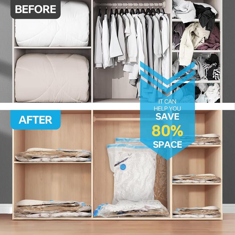 Lentorgi AKLL7S, Vacuum Storage Bags with Electric Air Pump and Manual Air Pump, Vacuum Sealed Bags for Clothes, Blankets, Bedding, Travel, Wardrobe