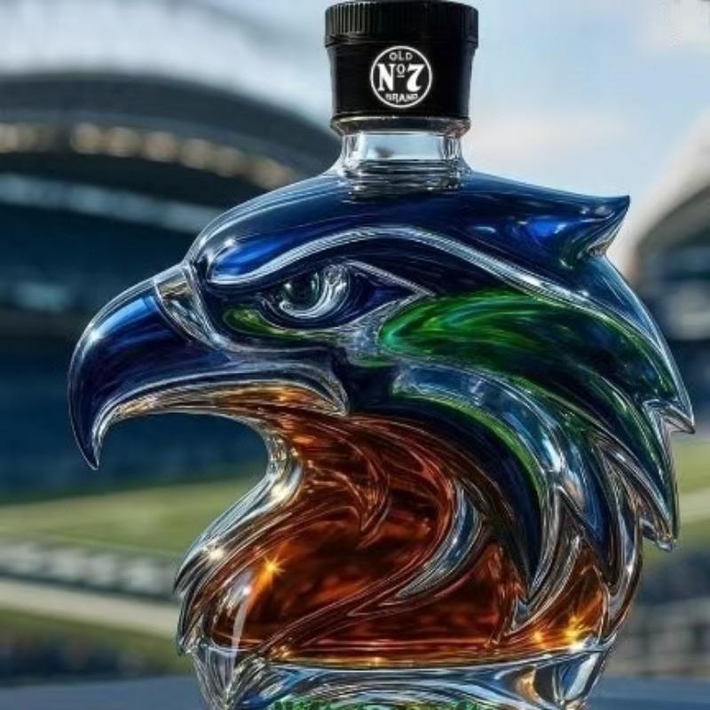 Hand-Painted Seagull Team Maker's Mark Whiskey Bottle, 350ML Glass Cup, Collectible Wine Bottle, New Arrival, Perfect for Collection