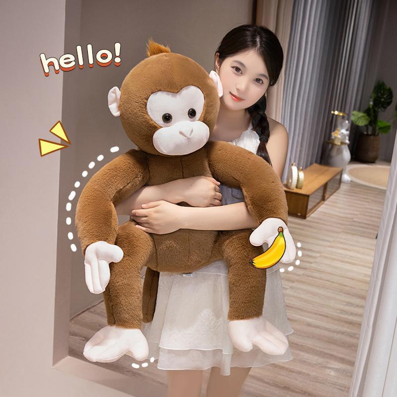 40cm-80cm Big Size Lovely Lifelike Sitting Monkey Plush Toys Soft Stuffed Monkey Doll Cute Animal Doll For Children Home Decor