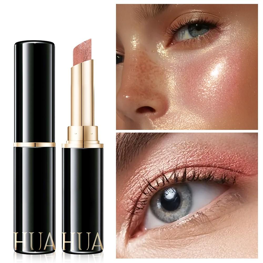 Huasurv Multi-Function Jelly Highlight Eyeshadow Stick, Metallic Shine, Long-Lasting Waterproof for Makeup Beginners