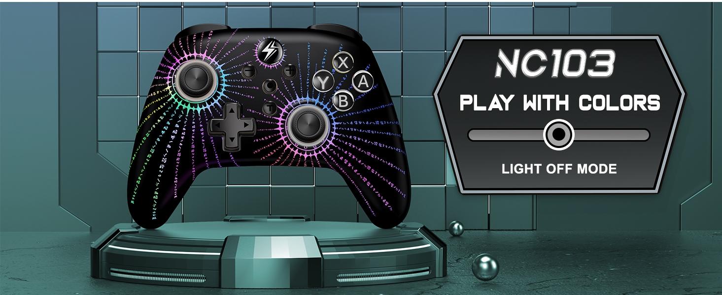 ESYWEN Wireless Switch Controller for Nintendo Switch Controller/Lite/OLED, LED Wired PC Game Joysticks - Wireless iOS/Android Remote,  Game Accessories Gamepad & Standard Controller
