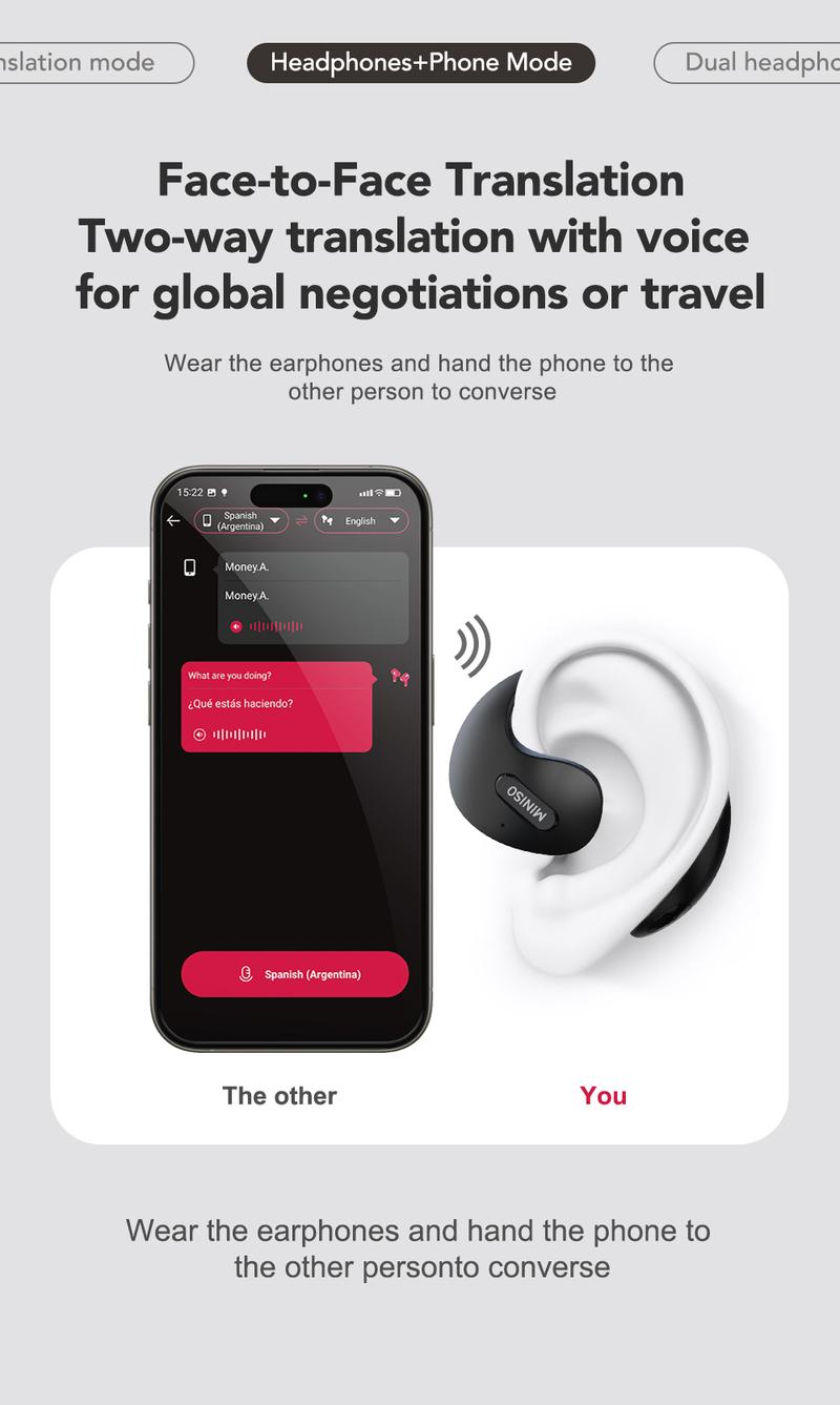 MINISO X15Pro Wireless Headphones Bluetooth 5.4 Sport Earphone Support 135 Languages HIFI Sound Quality