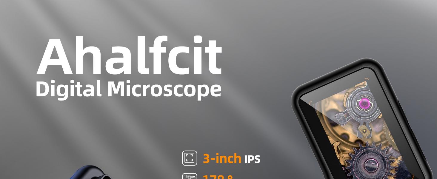 INSKAM 2025 Upgraded Children's and Adult Microscope - 3-inch IPS Screen, Handheld Pocket USB Microscope, 500x Handheld Coin Magnifier, 8 Adjustable LED Lights,200w Pixels,  Rechargeable Battery, Compatible with Windows, Mac OS