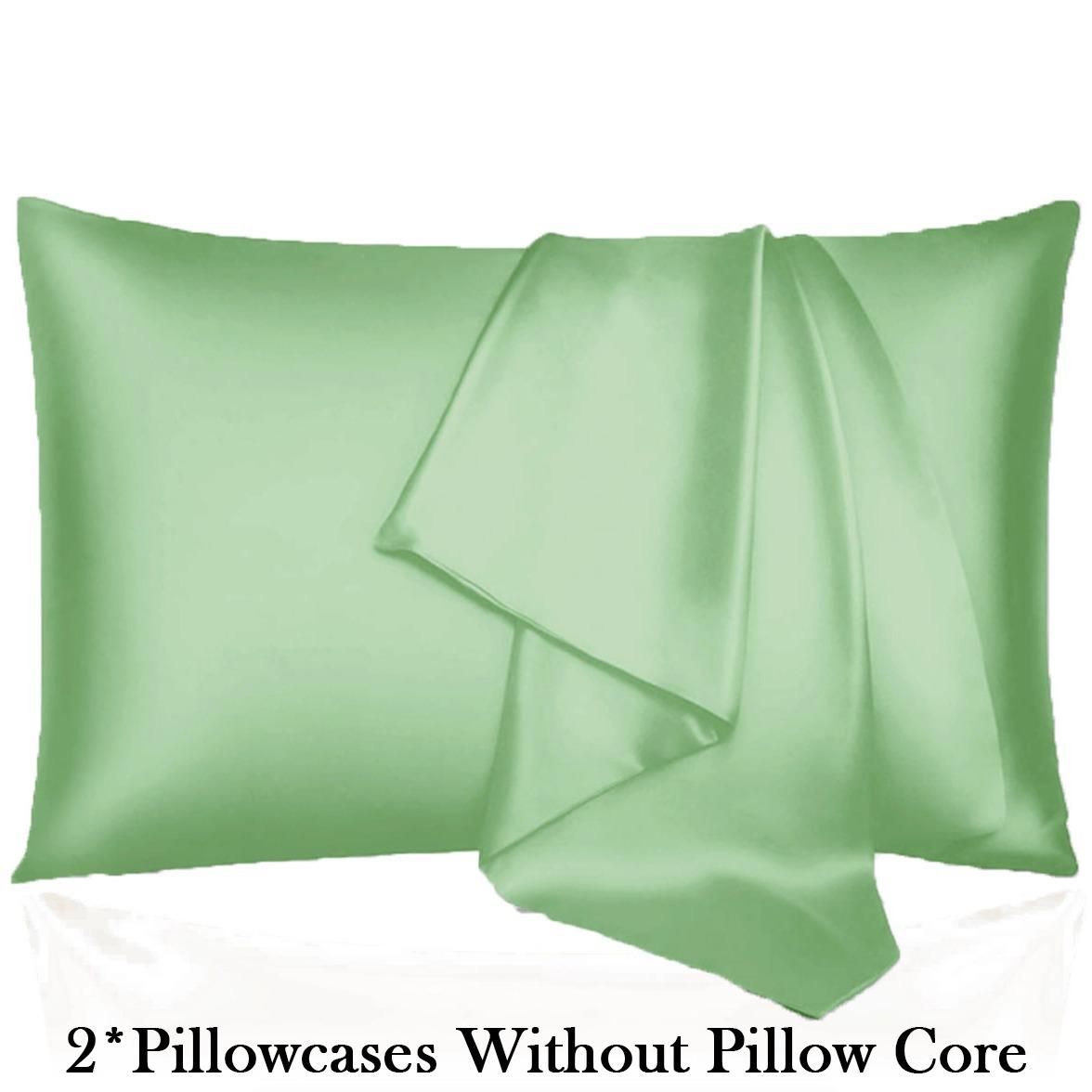 Luxury Satin Pillowcase 2-Piece Set, Solid Color, Soft and Breathable, Helps Protect Hair and Skin, Perfect for Home Decoration.