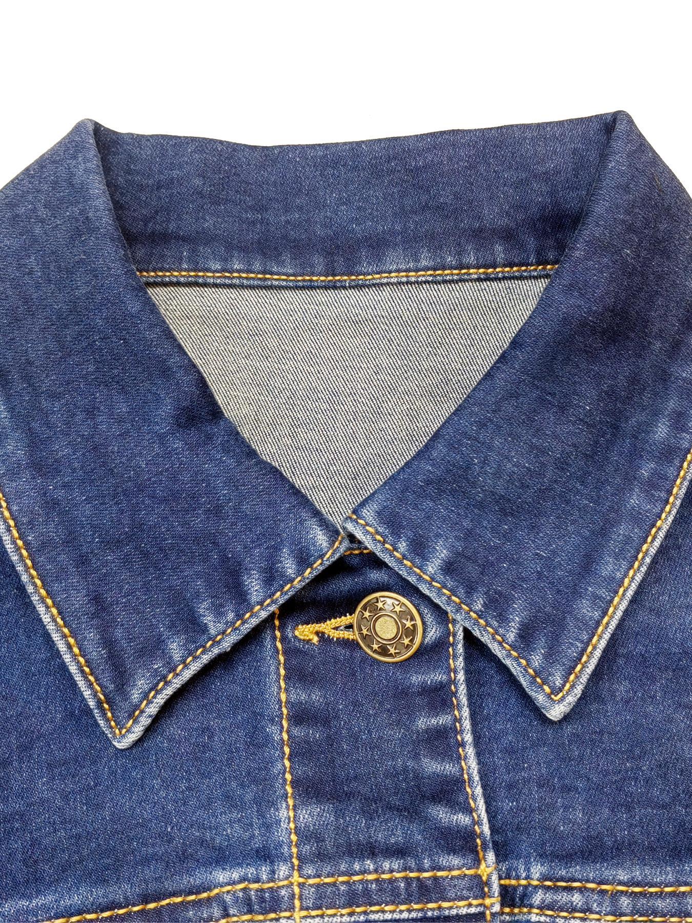 High Elasticity Denim Jacket with Fitted Design, Casual Plain Ripped Style for All Seasons, Long Sleeve Women's Outerwear