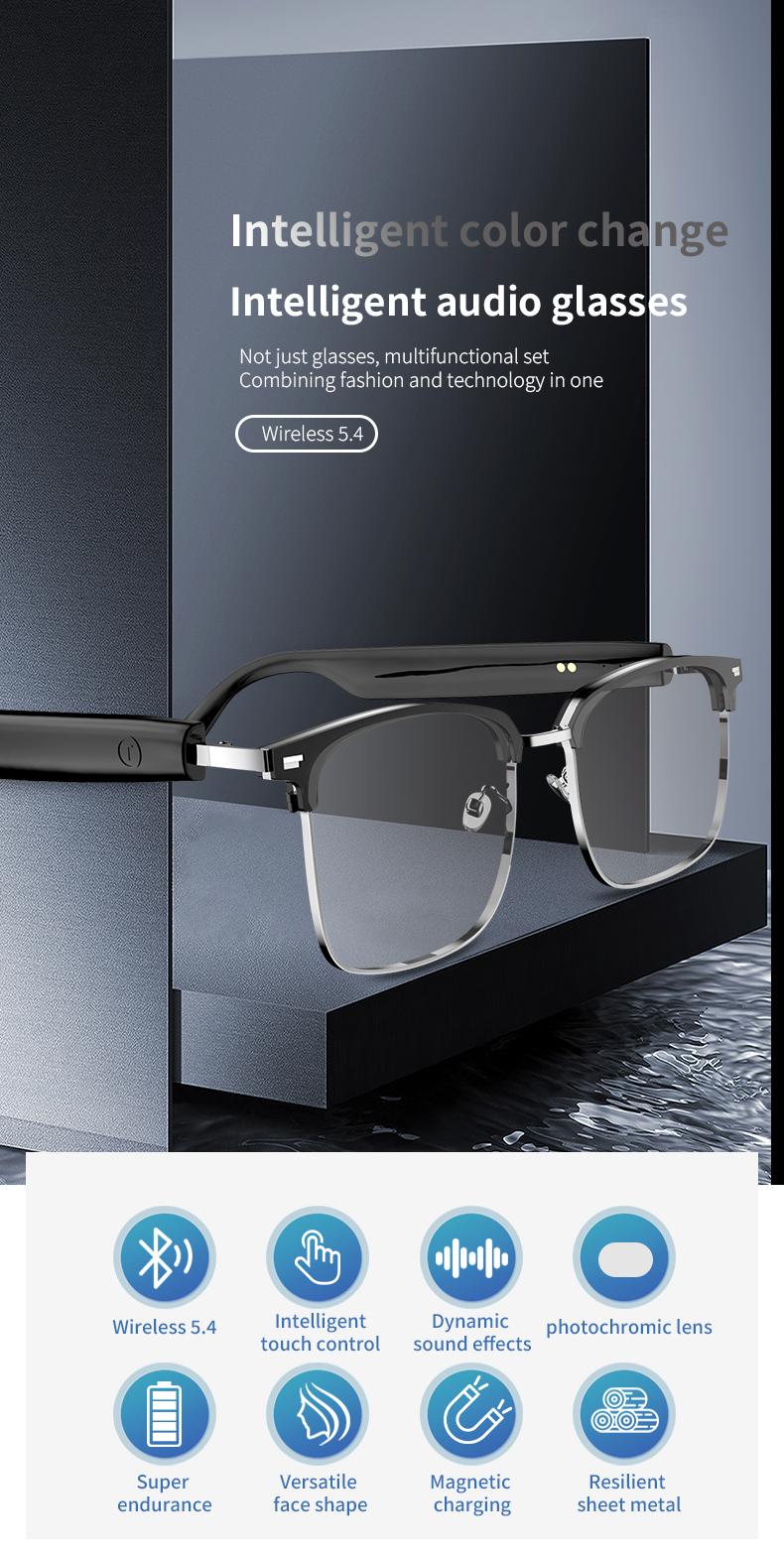 VUB AI Translation Smart Glasses with Bluetooth Connectivity 160 Languages GPT Chat Unisex Audio HD Voice Calls HiFi Sound Photochromic Lenses - Wearable VUB AI Translation Smart Glasses with Bluetooth Connectivity 160 Languages GPT Chat Unisex Audio HD Voice Calls HiFi Sound Photochromic Lenses - Wearable