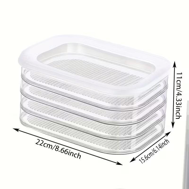 4 Layer Stackable Food Storage Containers, Refrigerator Organizer Box, Meat Preservation Box, Reusable Sealed Leak-Proof Design, Fridge Storage Container, Leakproof Container, Stackable Airtight