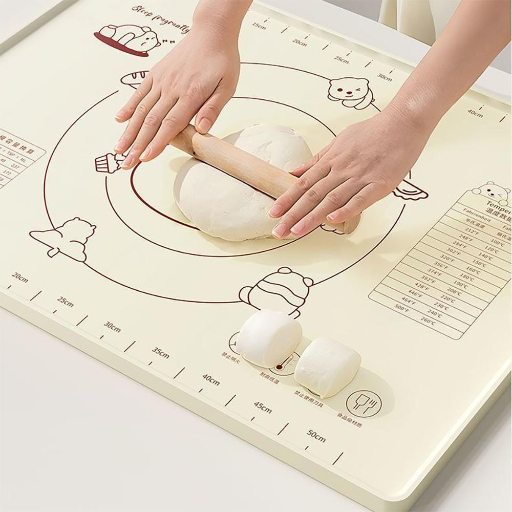 Silicone Pastry Mat with Measurements, Non-Stick Rolling Pin Pad, Size 50x70 Cm, Ideal for Baking, Dough Kneading, Cooking Tools, Baking Supplies