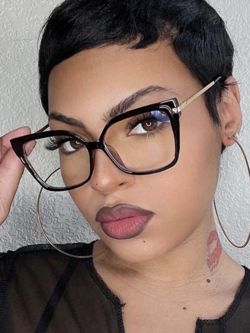 Vintage Cat Eye Frame Eyeglasses, Trendy Casual Eyeglasses for Women & Men, Fashion Eyeglasses for Work, Daily Clothing Decor, Perfect for Student Daily Use