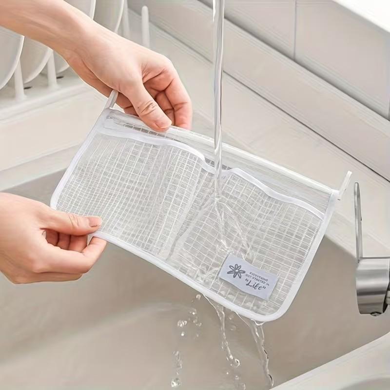 2 Pcs Refrigerator Storage Net Bags, Hanging Kitchen Organizer Pouches, Dual Compartment Fridge Storage Bags, Home Sorting Containers