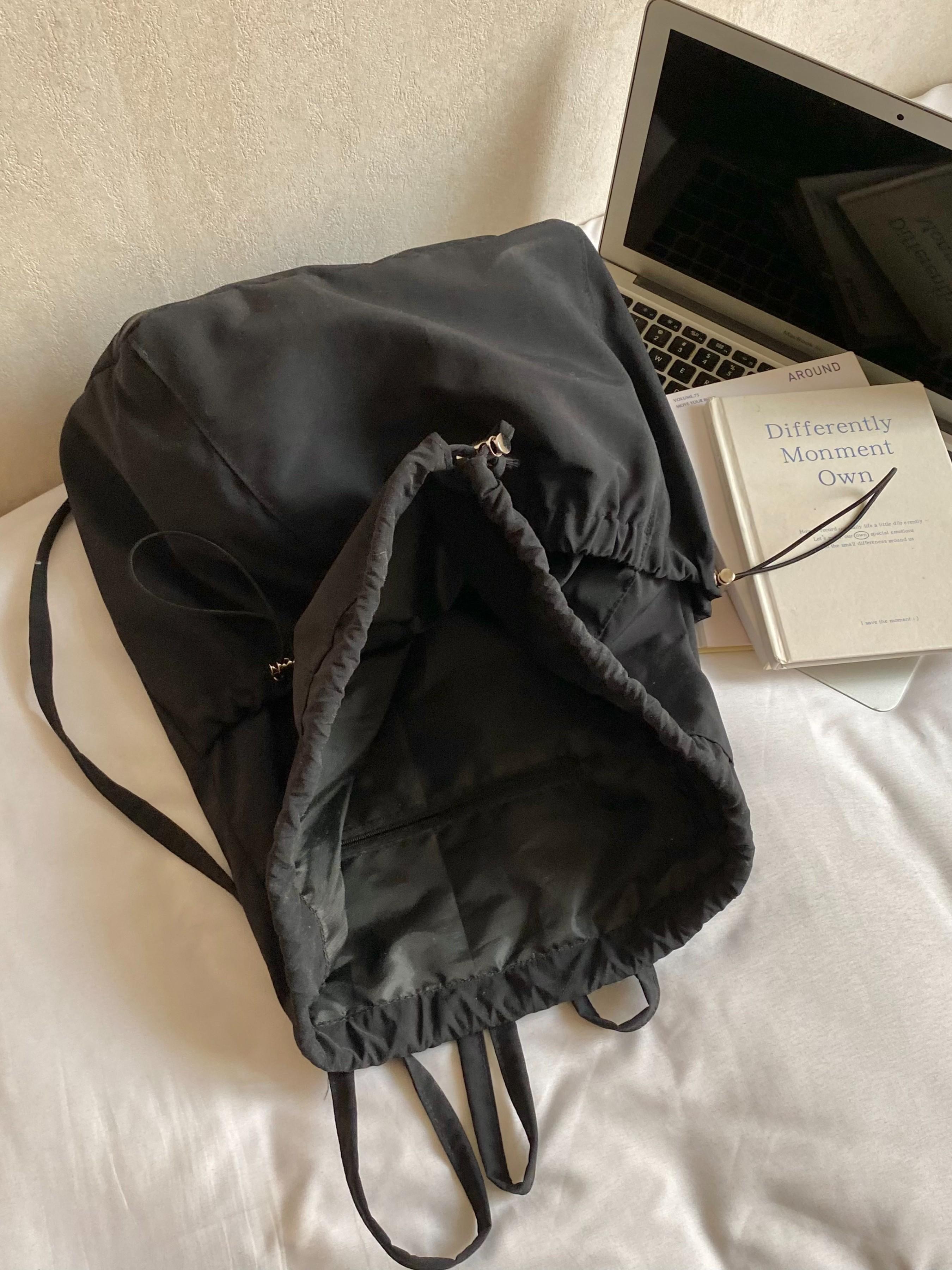 Large Capacity Nylon Drawstring Backpack, Preppy Style, Lightweight, Suitable for Students, Shopping, Daily Use, All Seasons