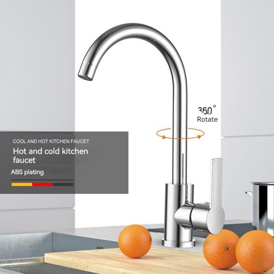 Kitchen Sink Faucet, 2 in 1 Cold & Hot Water Faucet, Kitchen Rotatable Sink Faucet