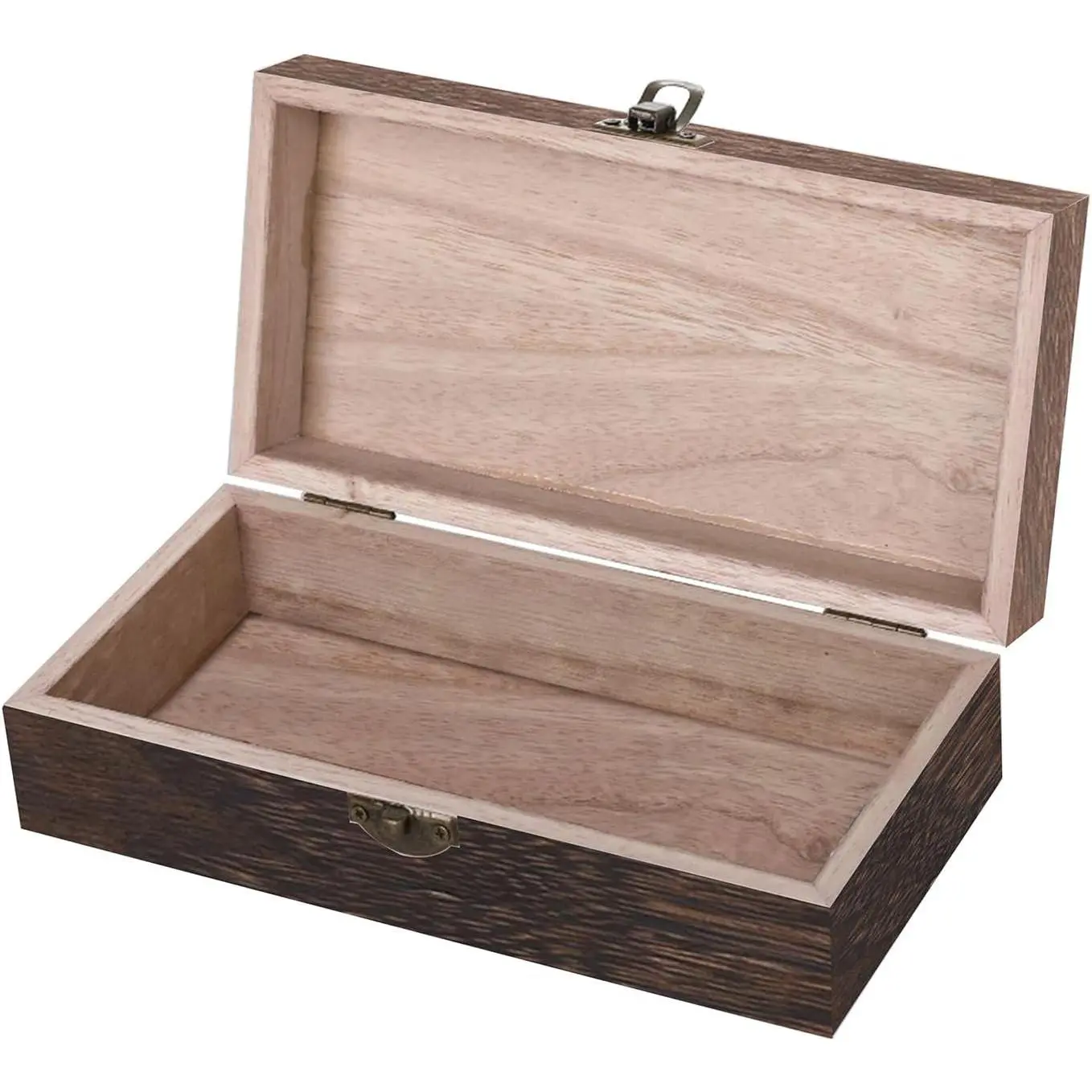 Vintage Wood Storage Box Rectangular Solid Wood Gift Box Keepsake Boxes Storage Bins With Lids For Sunglass Case Locker Organizer Trinket Boxes Man Retro Style Jewelry, 7. 9 x 3. 9 x 2.4 Inch