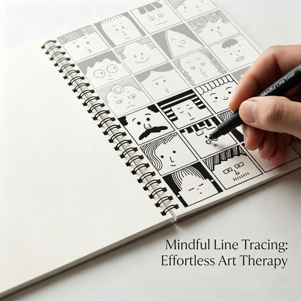 Halloween Birthday Present Gift For Adults Teens Three in One Line Art Tracing Book Coloring Pad Easy Line Art Cartoons HD Black White Lines A5 Size 30 Pages Thickened Paper Threaded Binding Anxiety Relief Decompression Beginner Line Control Practice