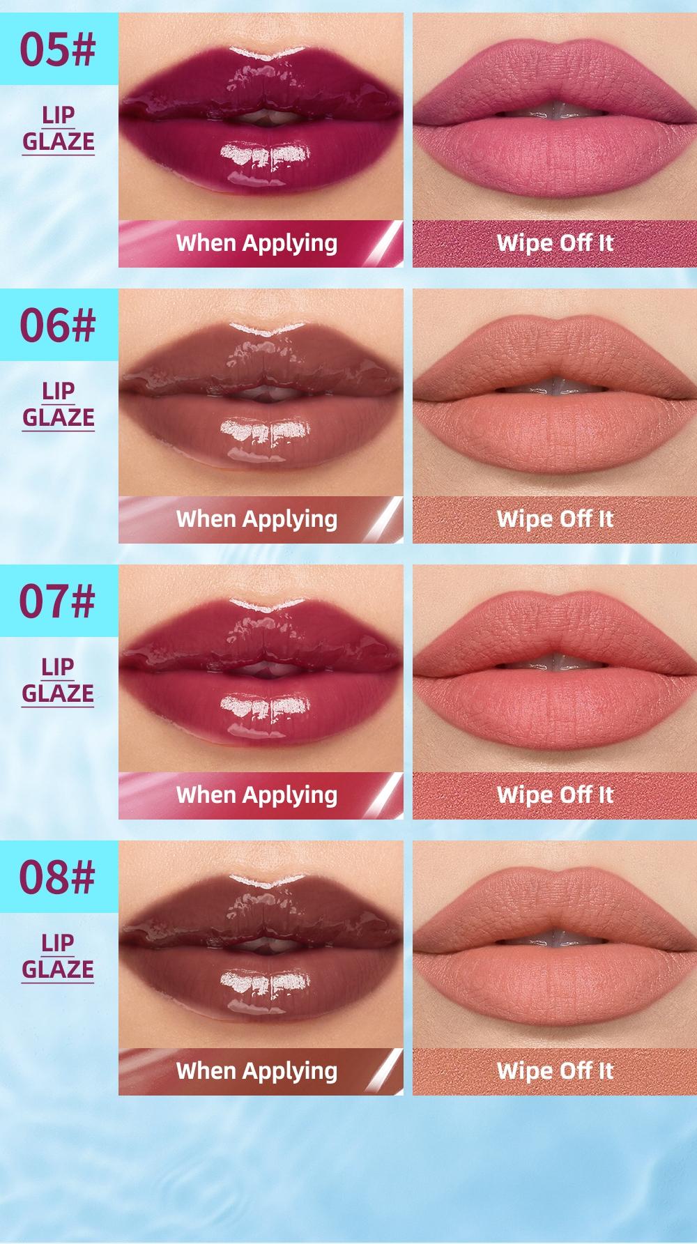 Hydrating Mirror Gloss Lipstick, Long-Lasting Moisture, Non-Greasy, Dewy Finish, Available in 8 Colors, Formaldehyde-Free, Single Item