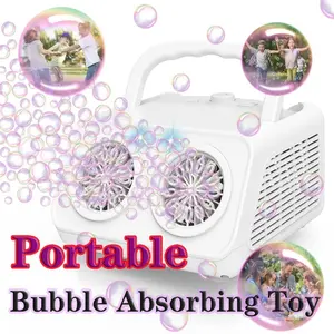 Electric Stage Bubble Machine with Ambient Lighting, Dual Fans, 20000+ Bubbles/minute, Ideal for Parties, Weddings, Holidays