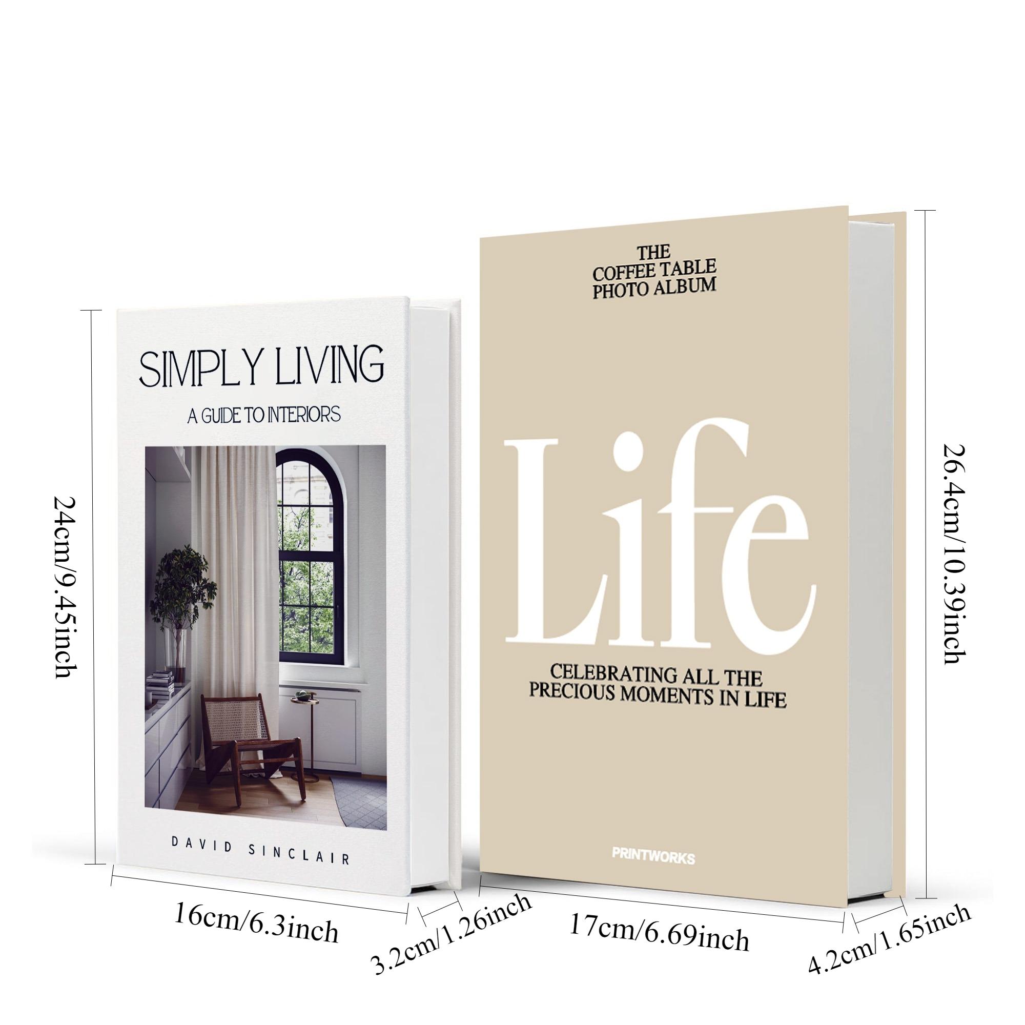 High-Quality Paper Decorative Fake Books Set of 2, Coffee Table Bookshelf Fireplace Shelf Decoration, Modern Home Decor Accents, Home Decor Accessory