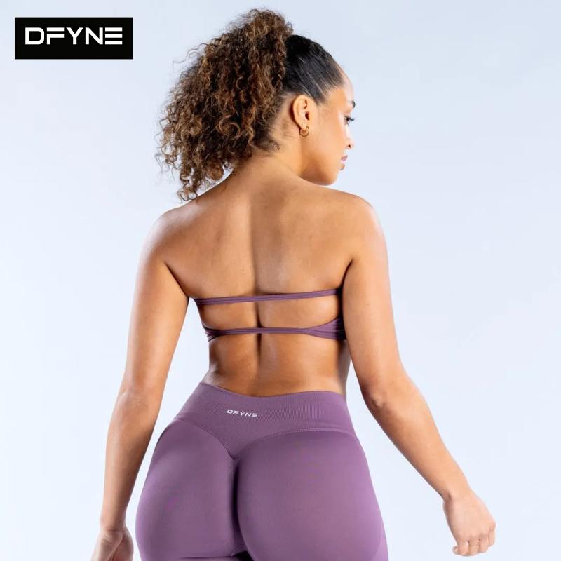 DFYNE Impact Bandeau Bra – Seamless Strapless Sports Bra for Women Yoga Workout Activewear Athletic Fitted