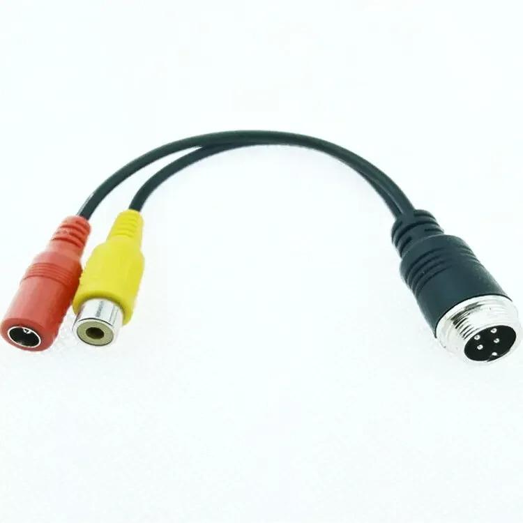 Bileeko Rca/AV to M12 4 Pin Car Adapter Cable, 4 Pin Male to Rca Female with Dc Male Connector, Compatible with Displays and Cameras