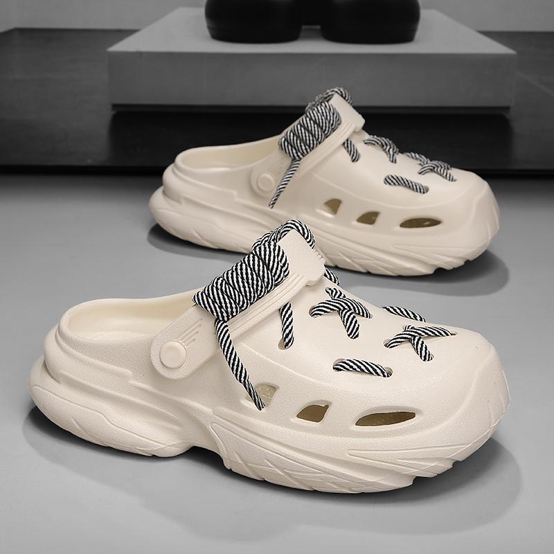 Cloud Walk Holes Slippers, Eva Material, Solid Pattern, Less Than Ankle Height, Fashion Style, All Seasons Wear, Comfortable Footwear