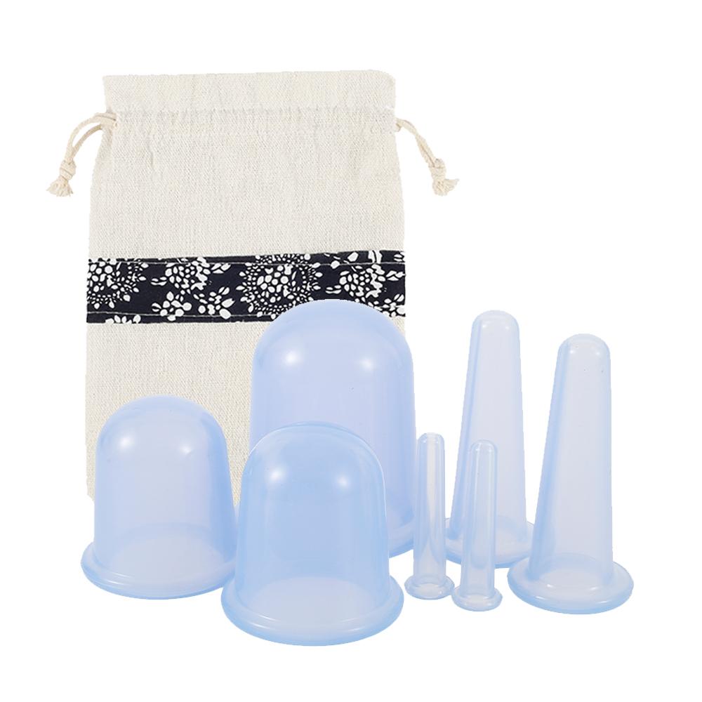 2025 new Silicone Vacuum Cupping Cups Blue Cupping Therapy Set with Strong Suction Anti-Cellulite Cupping Device for Adults