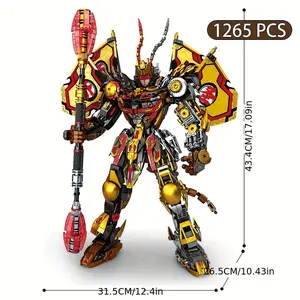 UKBOO Sun Wukong Mecha Figure - Large Building Block Robot Model Suitable for s &, Monkey Collectible, Challenging Assembly, Birthday/Christmas Gift (Building)