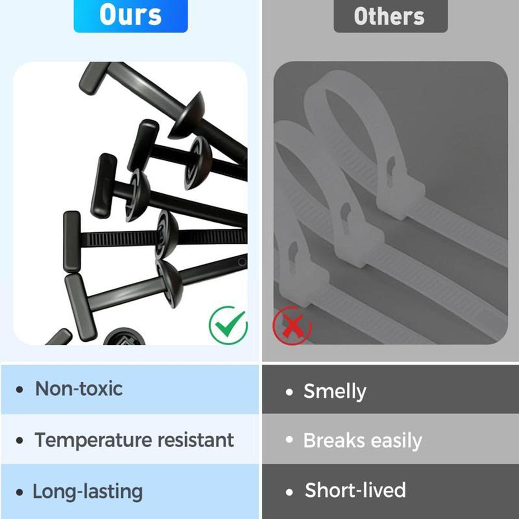 100Pcs/20Pcs Nylon Universal Cable Tie Buckle, Heavy Duty Self-Locking Nylon Zip Ties Holder, Multipurpose Plastic Cable Ties Tool for Car Daily Repair