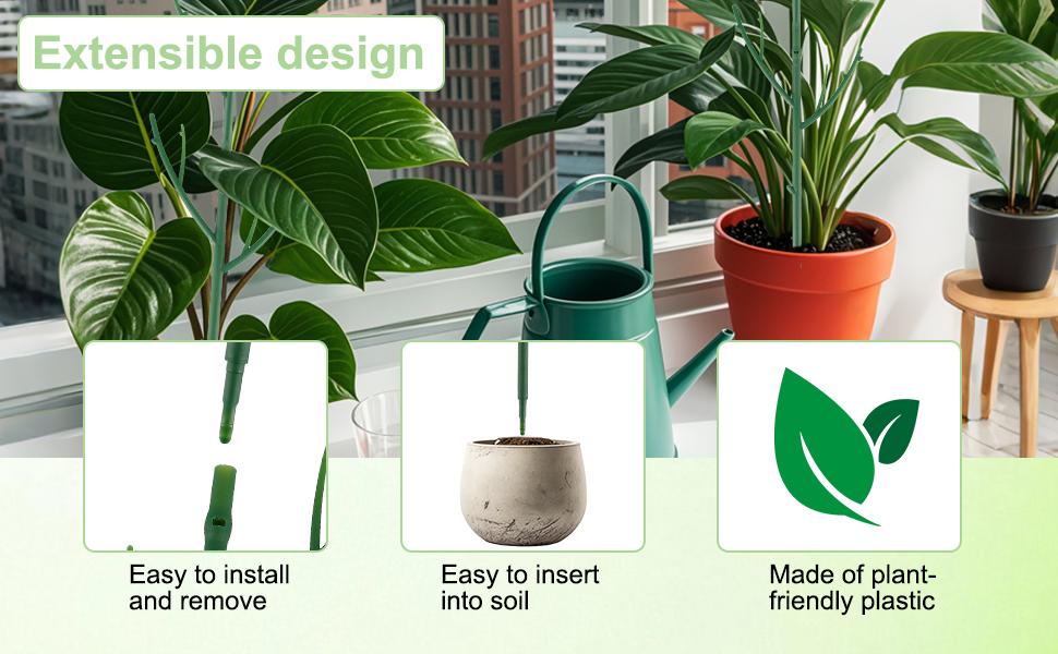 6 Pack Stackable Monstera Plant Support, Plant Stakes for Indoor and Outdoor Plants Use, Garden Stakes for Climbing and Potted Plants, Pothos, Philodendron