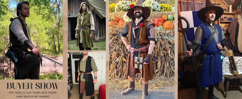 Runcati Mens Renaissance Costume Hooded Surcoat Medieval Knight Sleeveless Tunic Tops Tabard Viking Holloween Cloak Runcati Mens Renaissance Costume Hooded Surcoat Medieval Knight Sleeveless Tunic Tops Tabard Viking Holloween Cloak