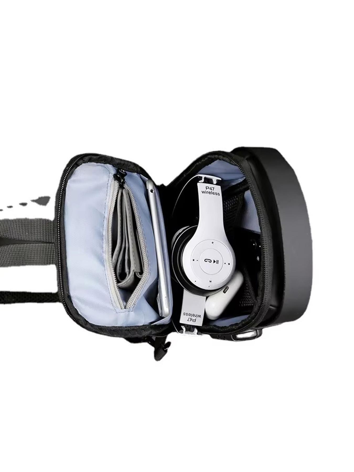 Fashion Motorcycle Bike Sling Bags Waterproof Chest Bags Shoulder Crossbody Bag with USB Charging Port Lock Anti Theft Moto Bag for Men Male,Gift,Daily Use