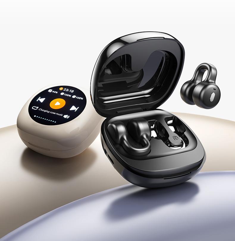 HYUNDAI CT11 Clip-on Design BlueTooth Earphone with LCD Full Color Touch Screen, Audio Wireless Headphones for Music & Phone Calls