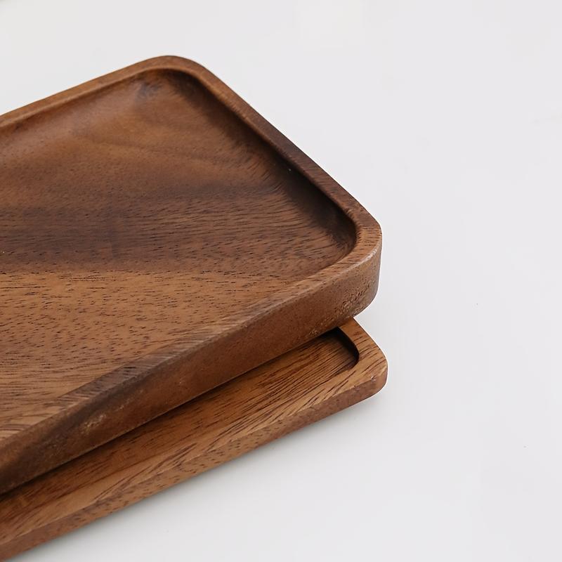 1pc Natural Walnut Wood Rectangular Tray - 11.8-Inch Large Bathroom Countertop Organizer, Oval Rectangular Bath Sink Storage Rack with Polished Natural Grain